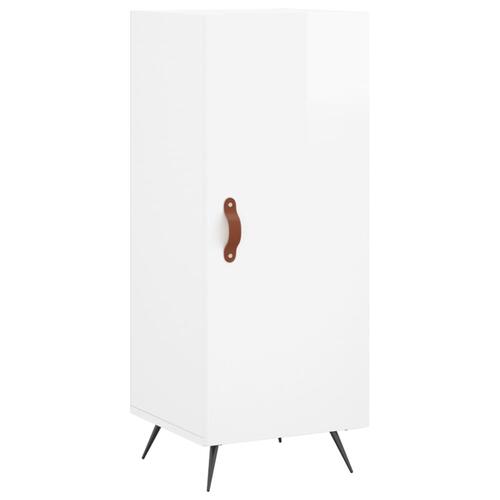 Skab 34,5x34x180 cm konstrueret træ hvid højglans