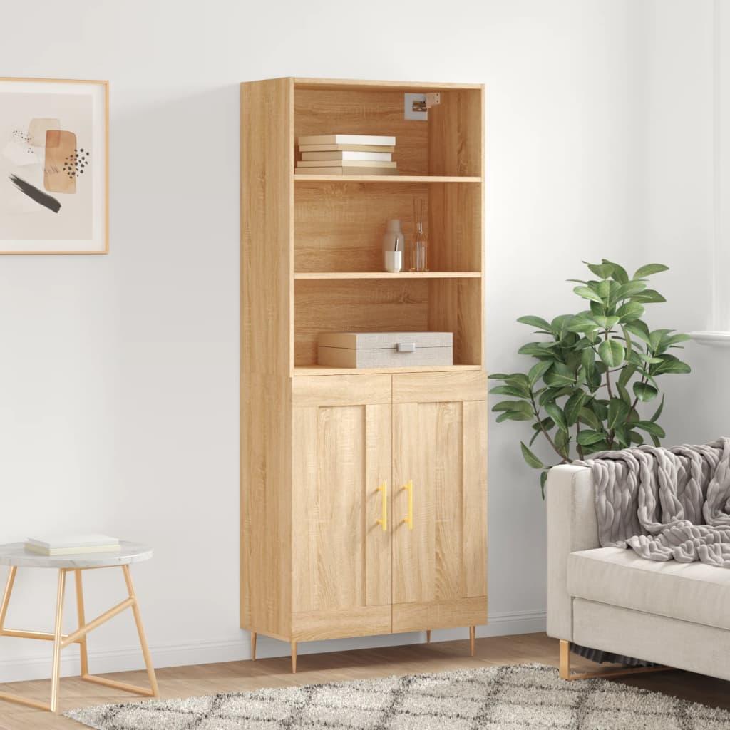 Højskab 69,5x34x180 cm konstrueret træ sonoma-eg