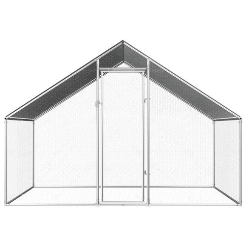 Udendørs hønsebur 2,75x2x1,92 m galvaniseret stål