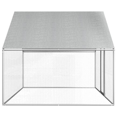 Udendørs hønsebur 2,75x2x1,92 m galvaniseret stål
