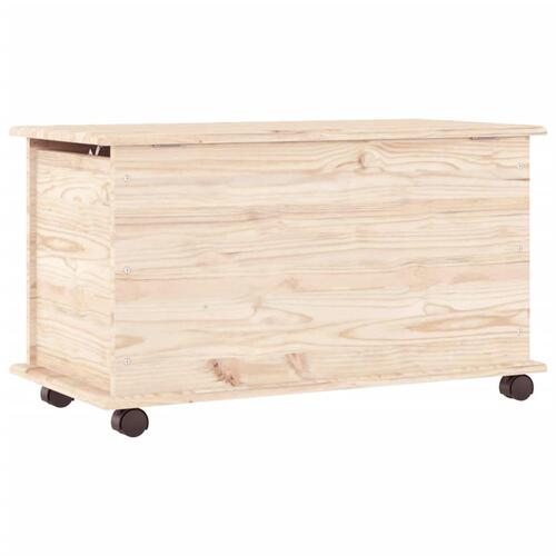 Opbevaringskasse med hjul ALTA 73x39,5x44 cm massivt fyrretræ