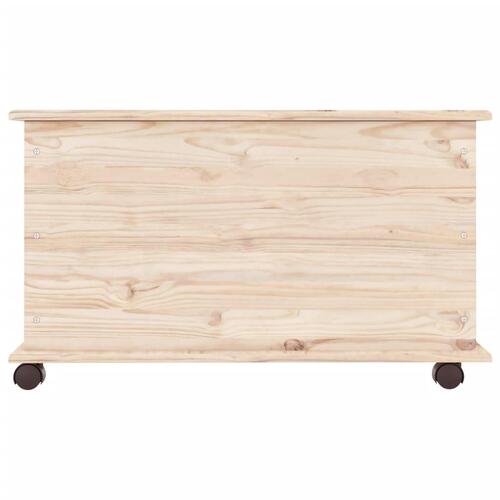 Opbevaringskasse med hjul ALTA 73x39,5x44 cm massivt fyrretræ