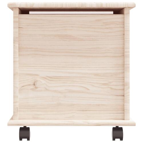 Opbevaringskasse med hjul ALTA 73x39,5x44 cm massivt fyrretræ