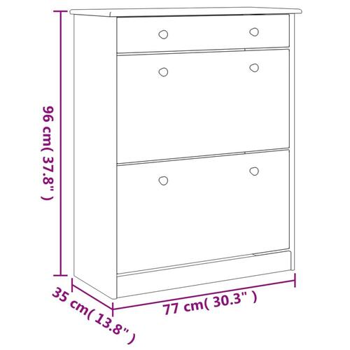 Skoskab ALTA 77x35x96 cm massivt fyrretræ