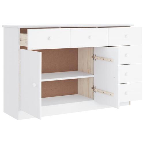 Skænk ALTA 112x35x73 cm massivt fyrretræ hvid