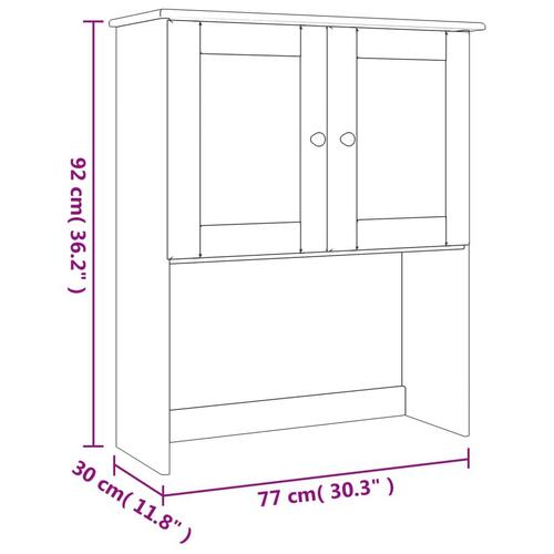 Skabstop til skænk ALTA 77x30x92 cm massivt fyrretræ