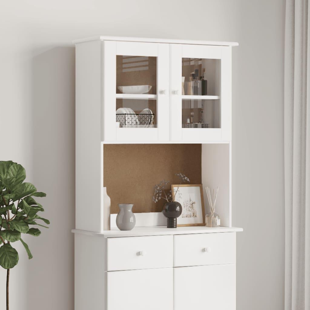 Skabstop til skænk ALTA 77x30x92 cm massivt fyrretræ hvid billede