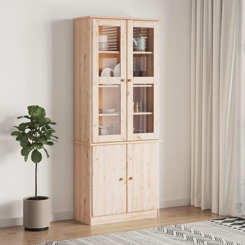 Vitrineskab ALTA 77x35x186,5 cm massivt fyrretræ