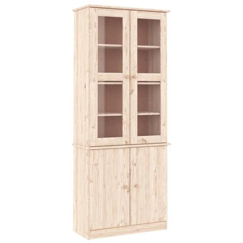 Vitrineskab ALTA 77x35x186,5 cm massivt fyrretræ