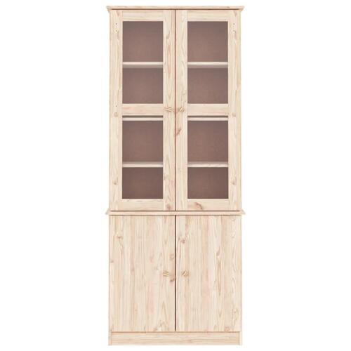 Vitrineskab ALTA 77x35x186,5 cm massivt fyrretræ