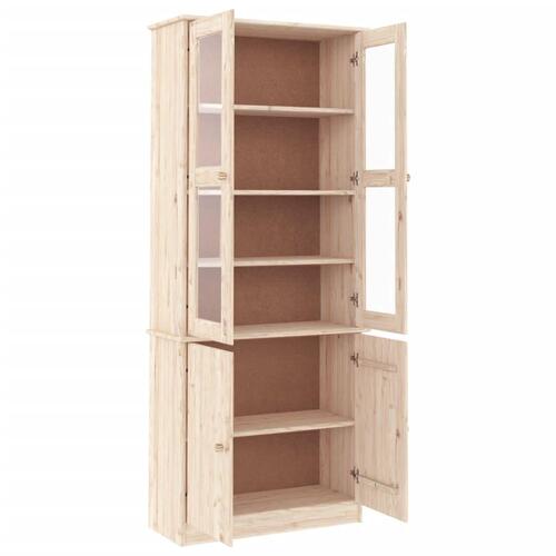 Vitrineskab ALTA 77x35x186,5 cm massivt fyrretræ