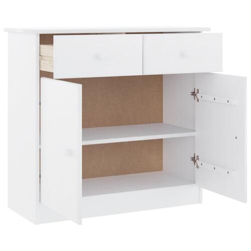 Skænk ALTA 77x35x73 cm massivt fyrretræ hvid
