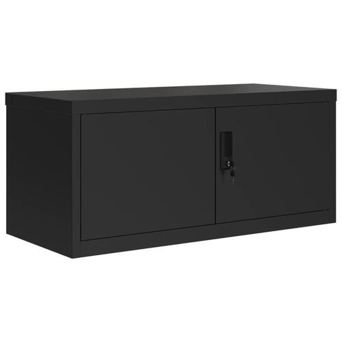 Arkivskab 90x40x110 cm stål sort