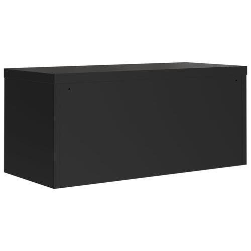 Arkivskab 90x40x110 cm stål sort