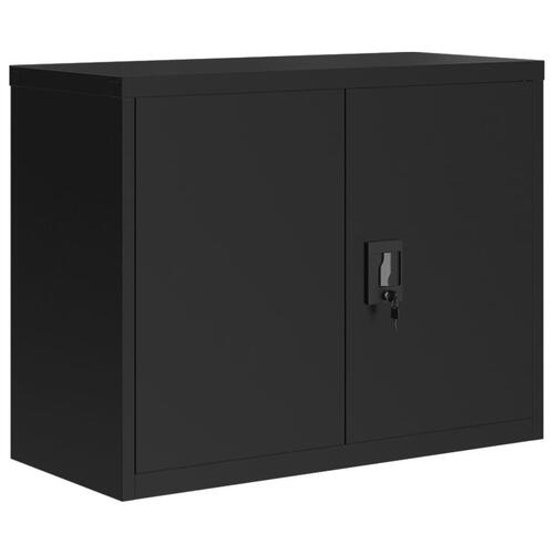 Arkivskab 90x40x110 cm stål sort