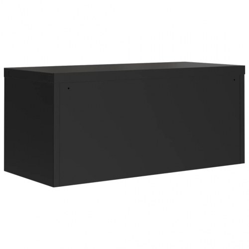 Arkivskab i stål 90×40×220 cm - sort, låsbart med justerbare hylder