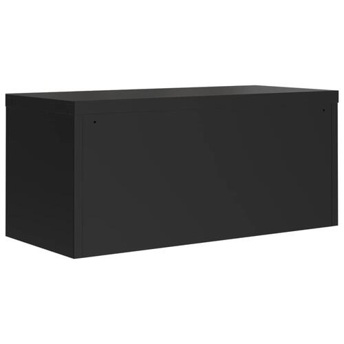 Arkivskab 90x40x180 cm stål sort