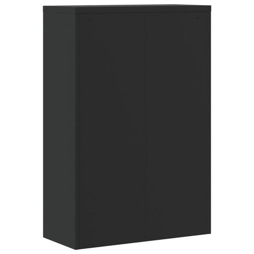 Arkivskab 90x40x180 cm stål sort