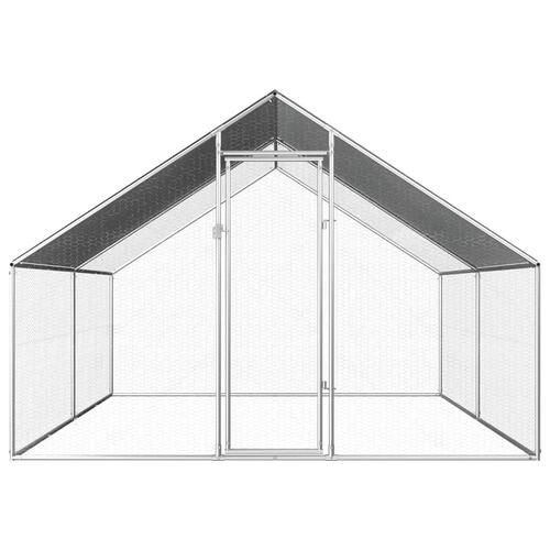 Udendørs hønsebur 2,75x4x1,92 m galvaniseret stål
