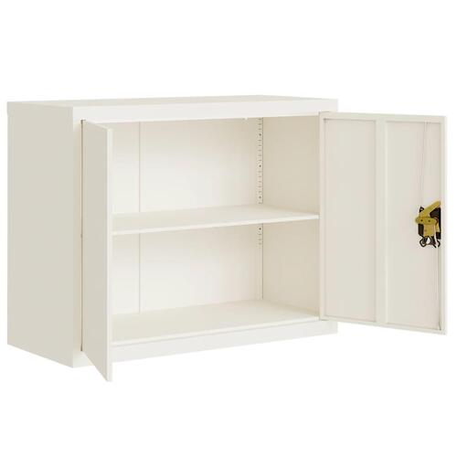 Arkivskab 90x40x110 cm stål hvid