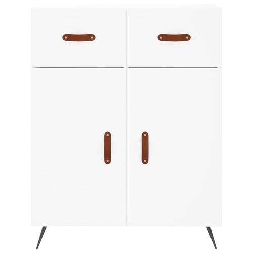 Højskab 69,5x34x180 cm konstrueret træ hvid