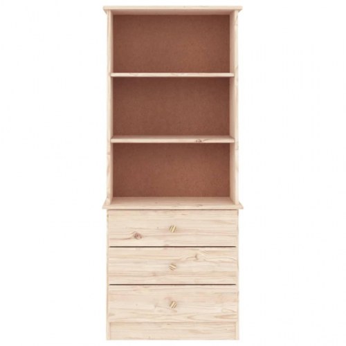 Bogreol med skuffer ALTA 60x35x142 cm massivt fyrretræ