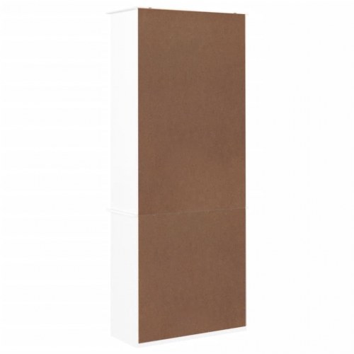 Bogreol med skuffer - ALTA 77×35×186,5 cm i massivt hvidt fyrretræ