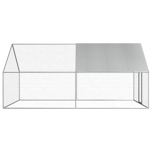 Udendørs hønsebur 2,75x4x1,92 m galvaniseret stål