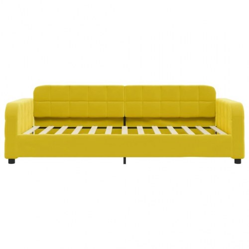 Daybed 100×200 cm i velour - gul sengeramme/sovesofa