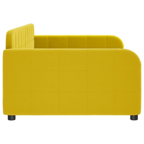 Daybed 100×200 cm i velour - gul sengeramme/sovesofa