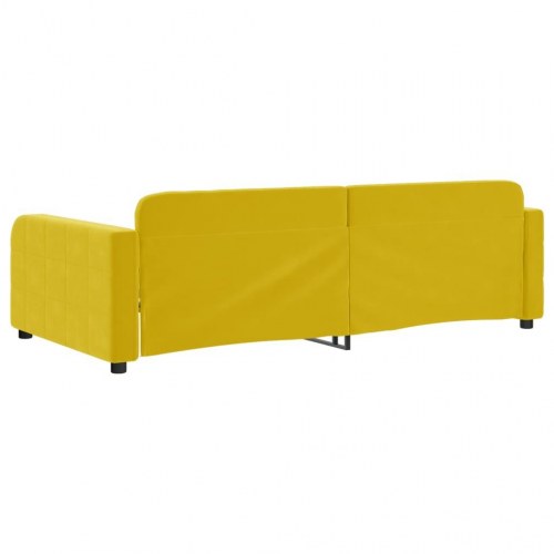 Daybed 100×200 cm i velour - gul sengeramme/sovesofa