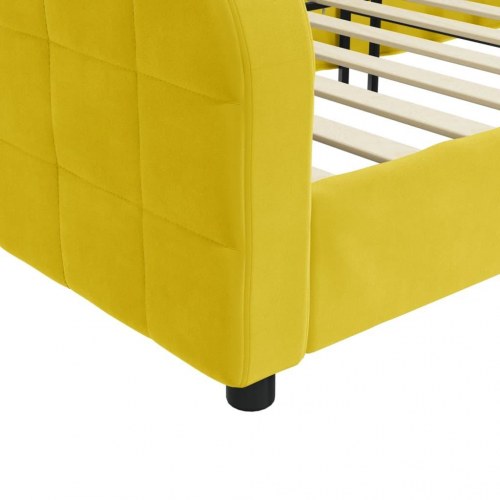 Daybed 100×200 cm i velour - gul sengeramme/sovesofa