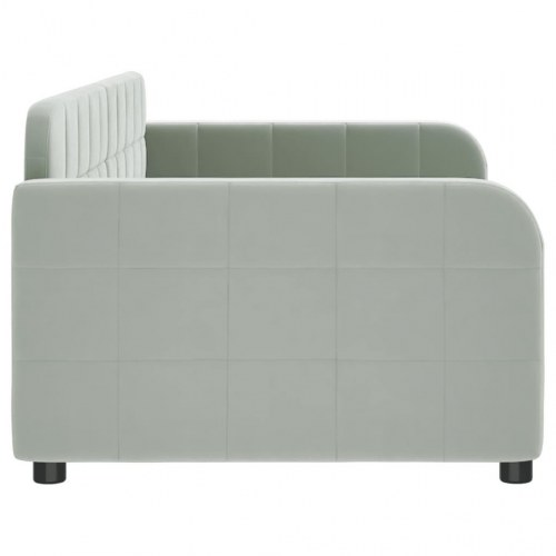 Daybed 90x190 cm i velour - lysegrå sovesofa