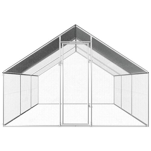Udendørs hønsebur 2,75x6x1,92 m galvaniseret stål