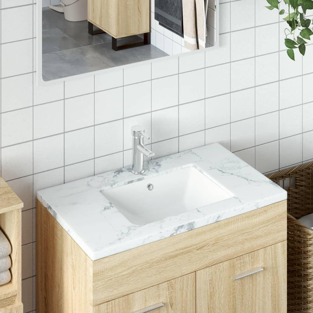 Badeværelsesvask 52x38,5x19,5 cm rektangulær keramisk hvid