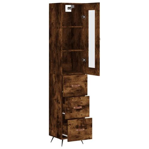 Skab 34,5x34x180 cm konstrueret træ røget egetræ