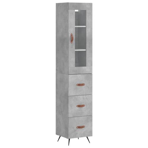 Skab 34,5x34x180 cm konstrueret træ betongrå