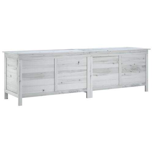 Opbevaringskasse til haven 198,5x50x56,5 cm massivt fyr hvid