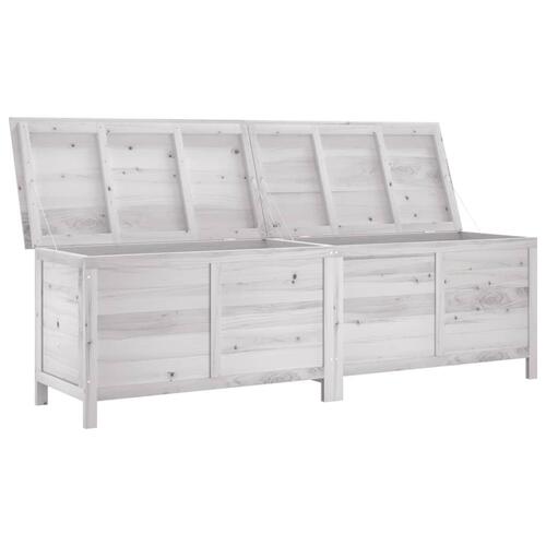Opbevaringskasse til haven 198,5x50x56,5 cm massivt fyr hvid
