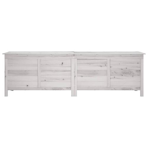 Opbevaringskasse til haven 198,5x50x56,5 cm massivt fyr hvid