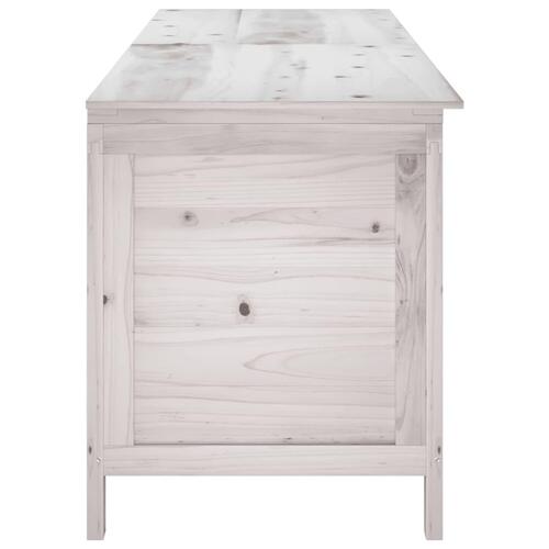 Opbevaringskasse til haven 198,5x50x56,5 cm massivt fyr hvid
