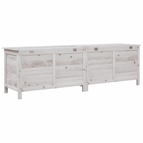 Opbevaringskasse til haven 198,5x50x56,5 cm massivt fyr hvid