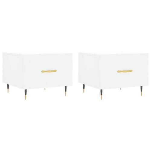 Sofaborde 2 stk. 50x50x40 cm konstrueret træ hvid
