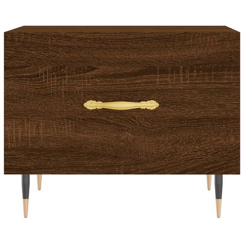 Sofaborde 2 stk. 50x50x40 cm konstrueret træ brun egetræsfarve