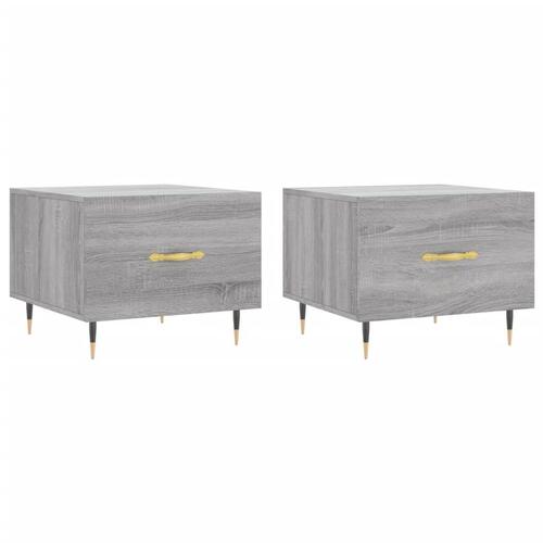 Sofaborde 2 stk. 50x50x40 cm konstrueret træ grå sonoma-eg