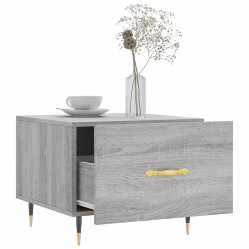 Sofaborde 2 stk. 50x50x40 cm konstrueret træ grå sonoma-eg
