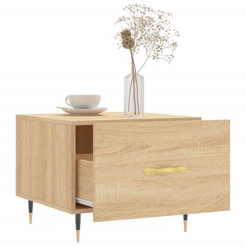 Sofaborde 2 stk. 50x50x40 cm konstrueret træ sonoma-eg