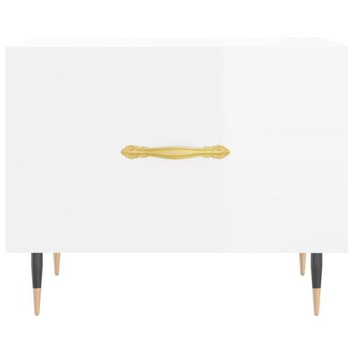 Sofaborde 2 stk. 50x50x40 cm konstrueret træ hvid højglans