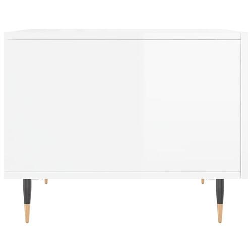 Sofaborde 2 stk. 50x50x40 cm konstrueret træ hvid højglans