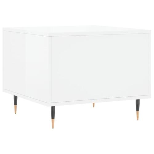 Sofaborde 2 stk. 50x50x40 cm konstrueret træ hvid højglans